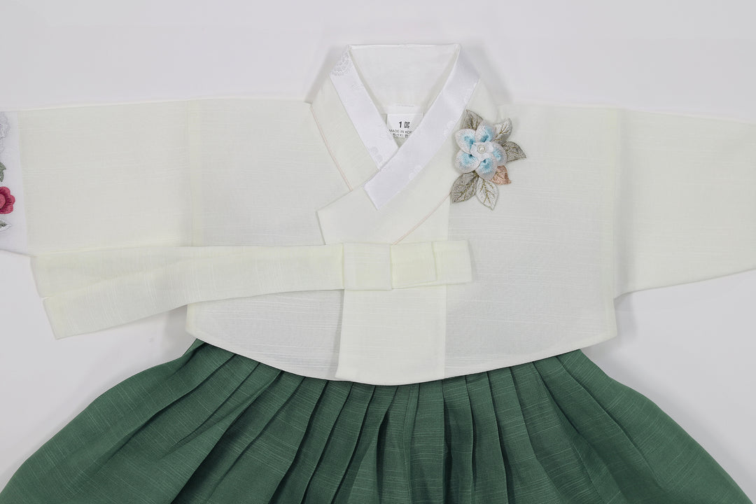 Korean Traditional Baby Girl Hanbok Clothing 1 Age Dol Party Celebration Ivory Khaki 1–15 Ages HG169