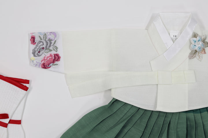 Korean Traditional Baby Girl Hanbok Clothing 1 Age Dol Party Celebration Ivory Khaki 1–15 Ages HG169