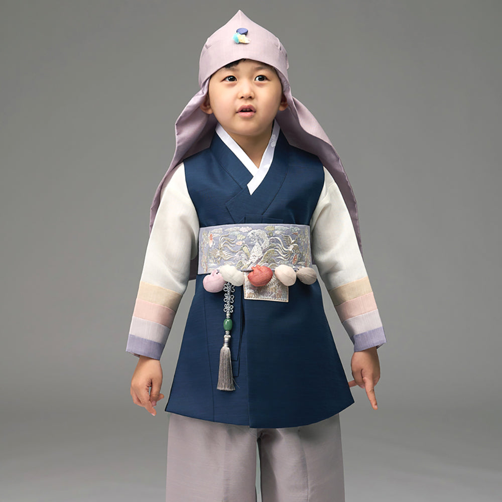 Korean Traditional Boy Baby Hanbok Dol Baikil Party Celebration 100th Days 1st Birthday 1–10 Years Navy DDB126