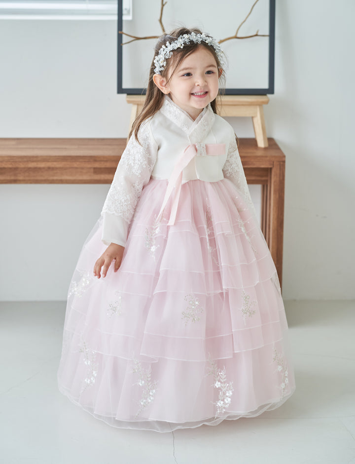 Hanbok Dress Girl Baby Korea Traditional Clothing Set First Birthday Celebration Party Celebration 1–10 Years Fancy Beads Dress OS101