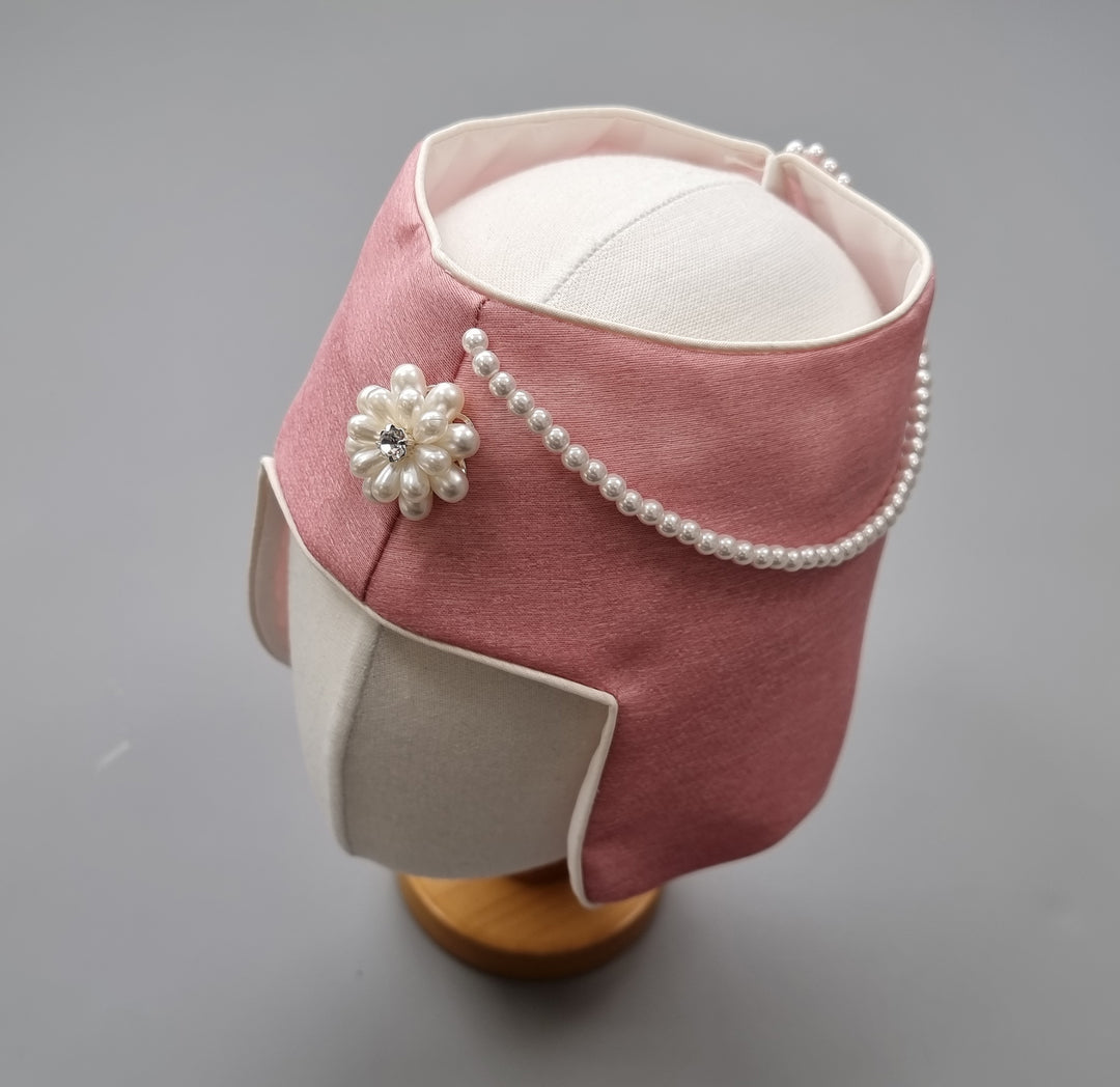 Hanbok Hat for Girl Baby Korea Traditional Hanbok Cap 조바위 Accessory 100th Days Baikil 1–2 Ages Flower HJ017