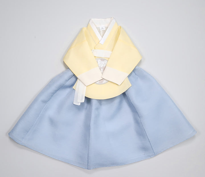 Hanbok Girl Baby Korea Traditional Clothing Set First Birthday Celebration Party 100th Birth Celebration 1–15 years Yellow HG351