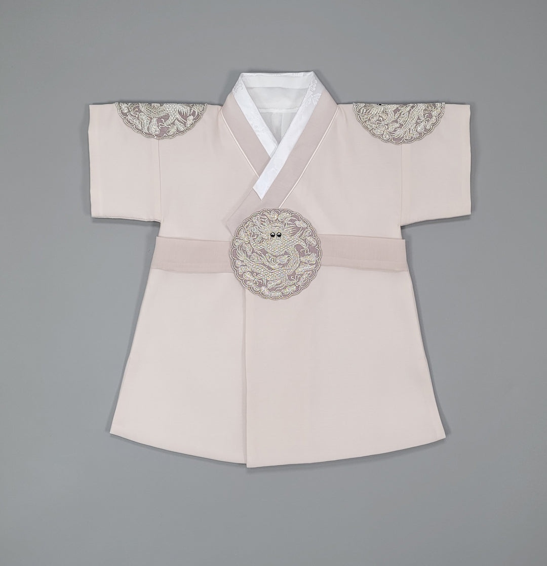 Korean Traditioanl Boy Baby Hanbok Dol Baikil Party Celebration 100th-8 Ages Beige Kings Design