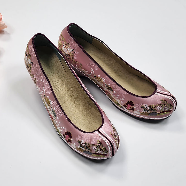 Korean Traditional Hanbok Shoes Socks for Woman Girl Purple&nbsp;Embroidery Footwear Wedding Birthday JTWS104