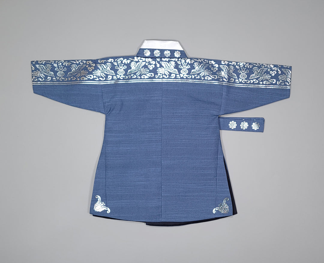 Korean Traditioanl Boy Baby Hanbok Dol Baikil Party Celebration 100th-8 Ages Silver Print
