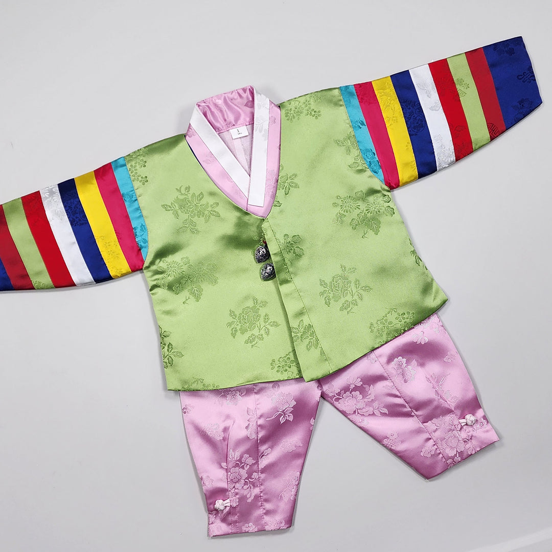 Korean Traditional Boy Baby Hanbok Dol Party Celebration 1 Ages Green GBH111