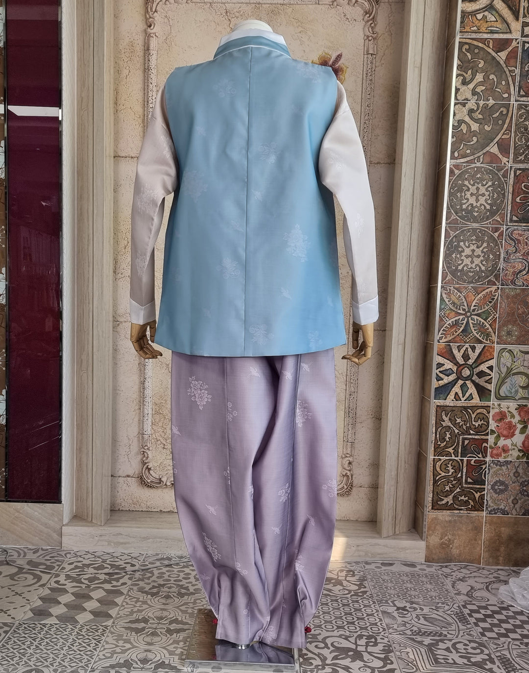 Korean Traditional Man Hanbok Wedding Party Ceremony Blue BDM102