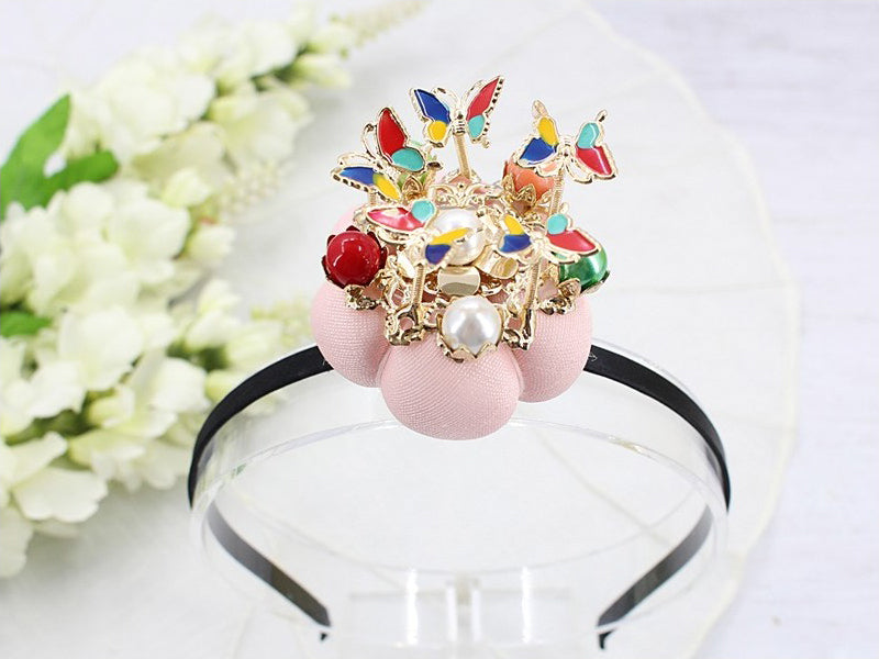 Girl's Hanbok Hair Accessory BASSI head&nbsp; band Piece, Korea Traditional Flower 떨잠 머리띠 J113
