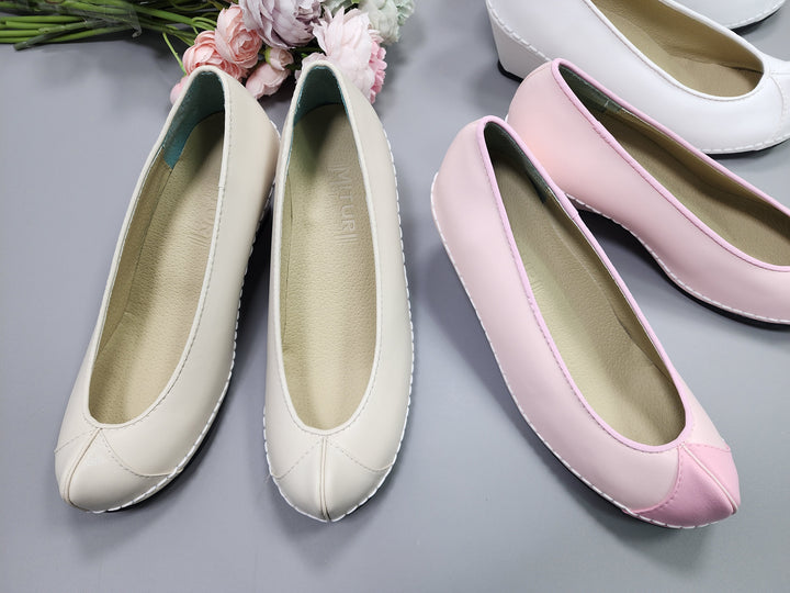 Korean Traditional Hanbok Shoes for Woman Girl pastel Color Beige Footwear Wedding Birthday PU WS101