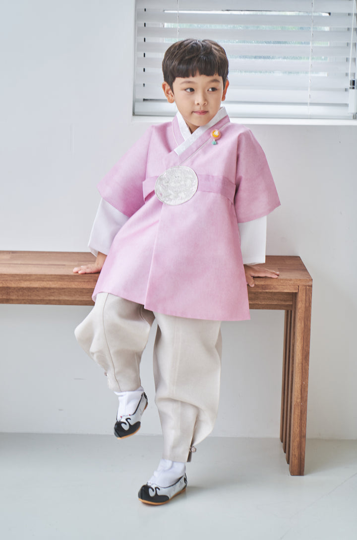 Korean Traditional Boy Baby Hanbok Dol Party Celebration 1-10 Ages Pink OSB132