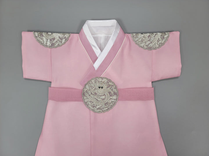 Korean Traditioanl Boy Baby Hanbok Dol Baikil Party Celebration 100th-8 Ages Pink Kings Design