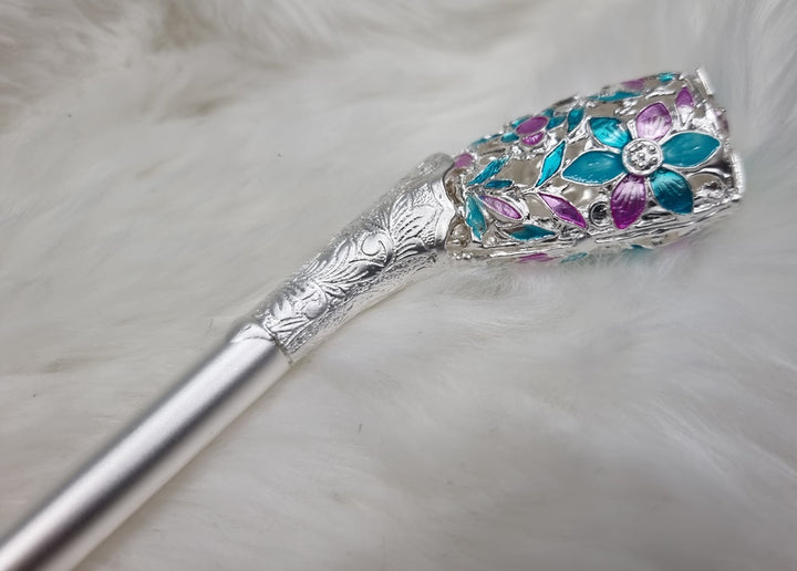 Korea Binyeo 비녀 Hair Accessory for Woman Hanbok Decoration Ornament Gold Silver Flower 36 cm 20
