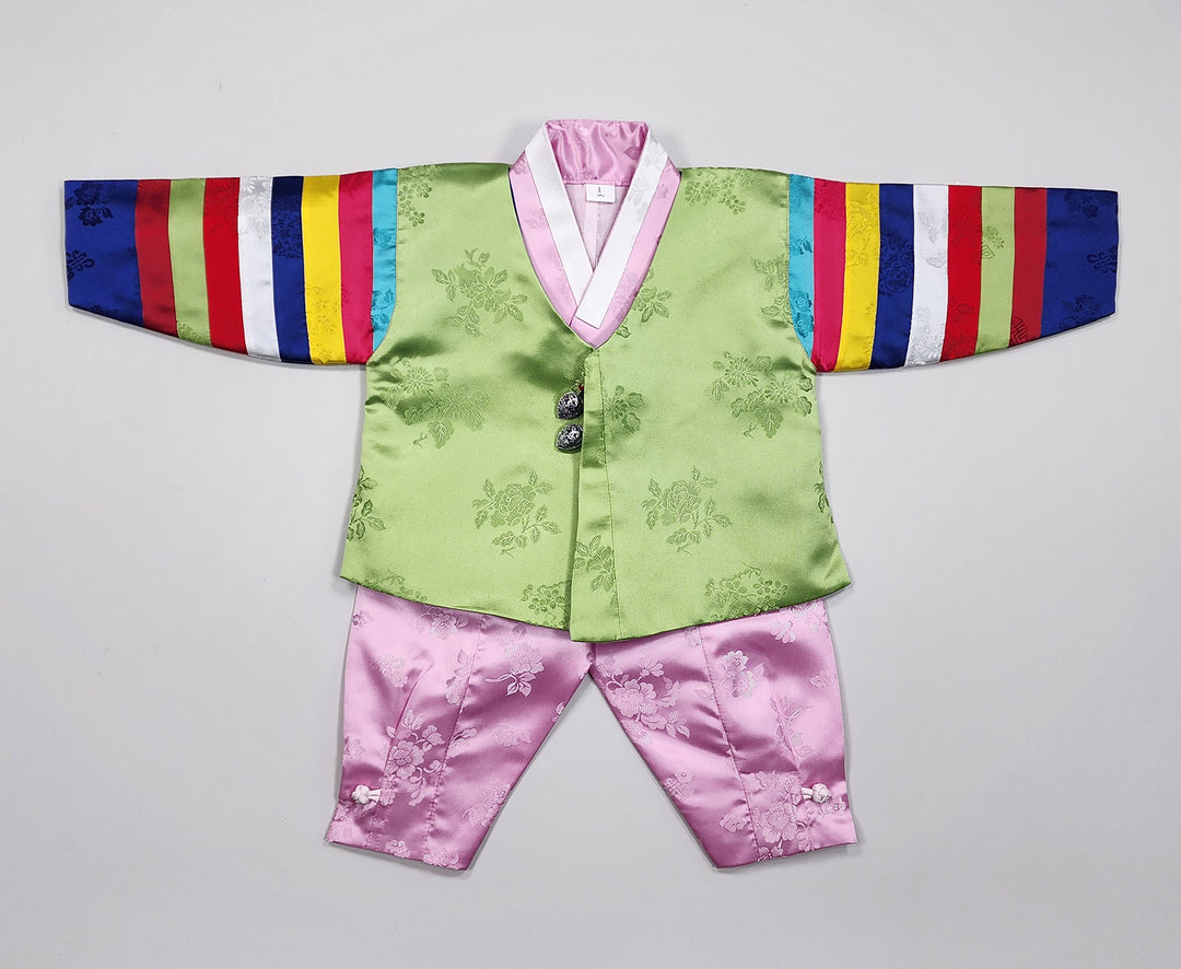 Korean Traditional Boy Baby Hanbok Dol Party Celebration 1 Ages Green GBH111