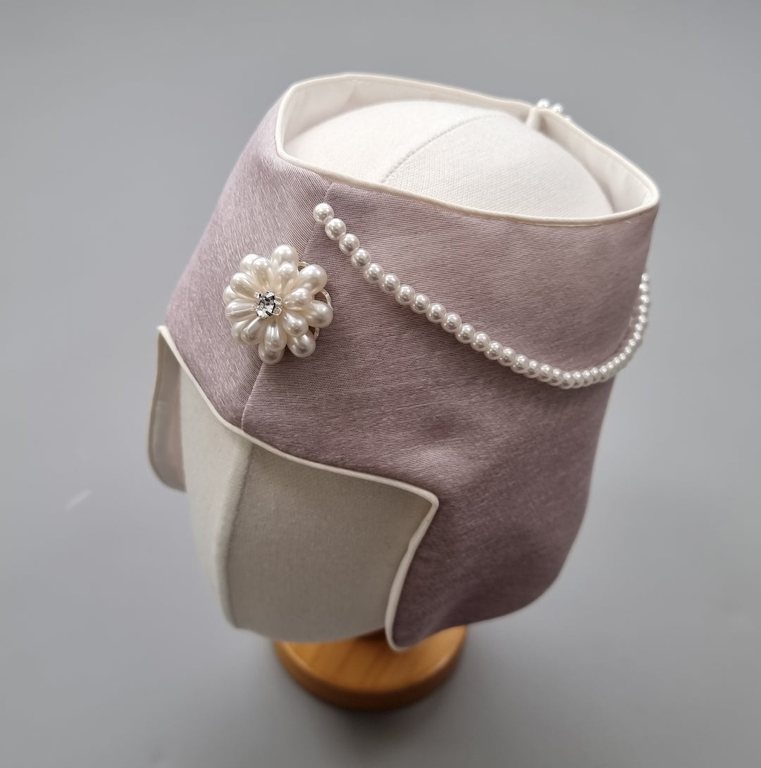 Hanbok Hat for Girl Baby Korea Traditional Hanbok Cap 조바위 Accessory 100th Days Baikil 1–2 Ages Flower HJ017