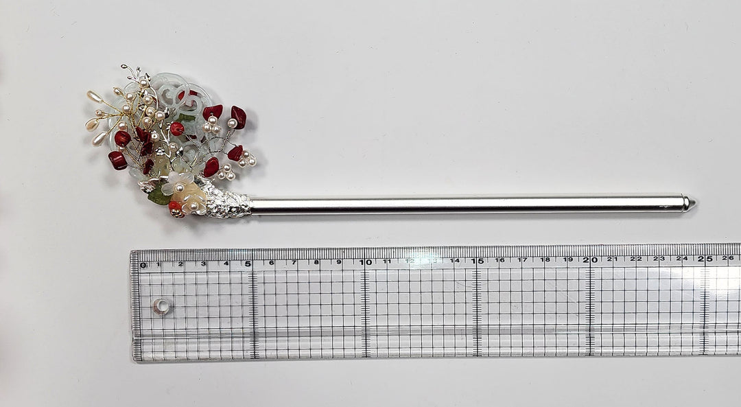 Korea Binyeo 비녀 Hair Accessory for Woman Hanbok Decoration Ornament Beads Flower 25 cm HB26