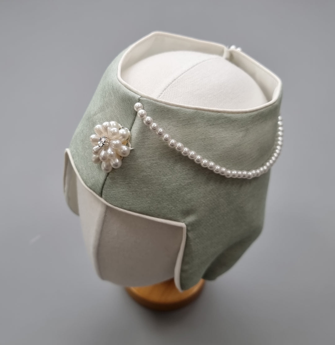 Hanbok Hat for Girl Baby Korea Traditional Hanbok Cap 조바위 Accessory 100th Days Baikil 1–2 Ages Flower HJ017