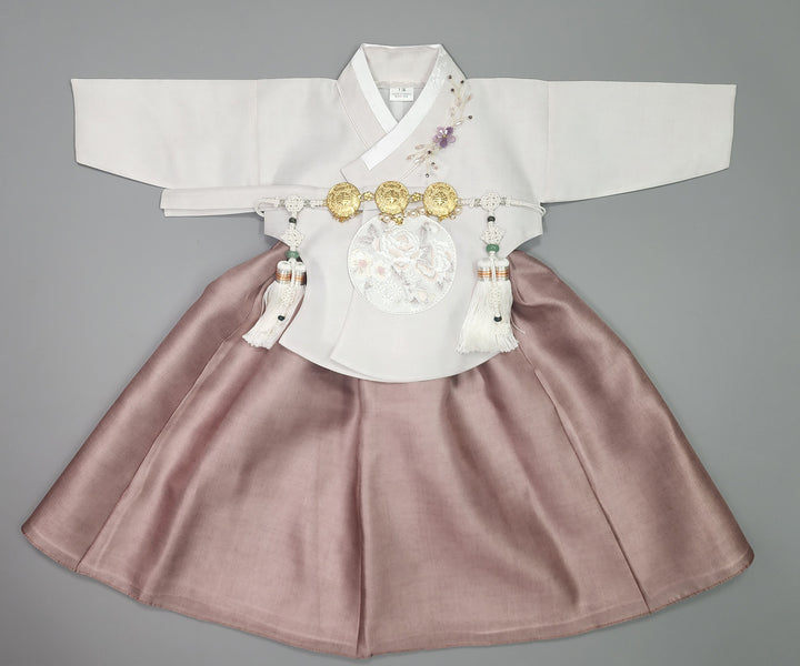 Hanbok Girl Baby Korea Traditional Clothing Set First Birthday Celebration Party 100th Birth Celebration 1–15 years Ivory Brown