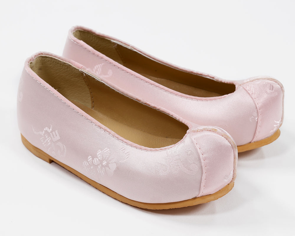 Korean Traditional Hanbok Shoes Baby Girl Dol 1st Birthday Light Pink Solid JTS04