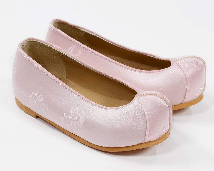 Korean Traditional Hanbok Shoes Baby Girl Dol 1st Birthday Light Pink Solid JTS04