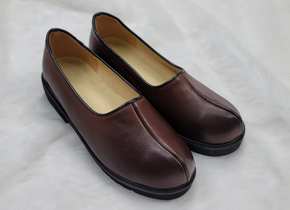 Korean Traditional Hanbok Shoes for Man Men 갓신 Brown Color Footwear Wedding Birthday Leather