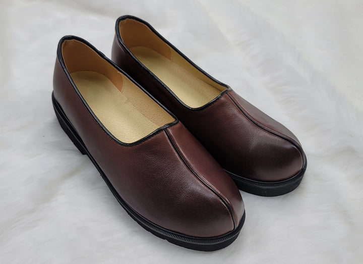 Korean Traditional Hanbok Shoes for Man Men 갓신 Brown Color Footwear Wedding Birthday Leather