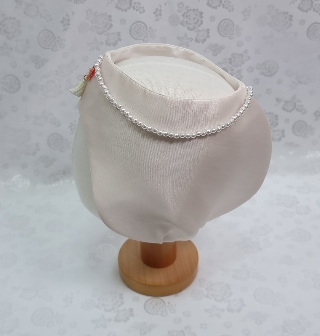 Hanbok Hat for Girl Baby Korea Traditional Hanbok Cap 조바위 Pink Gold Print OS04