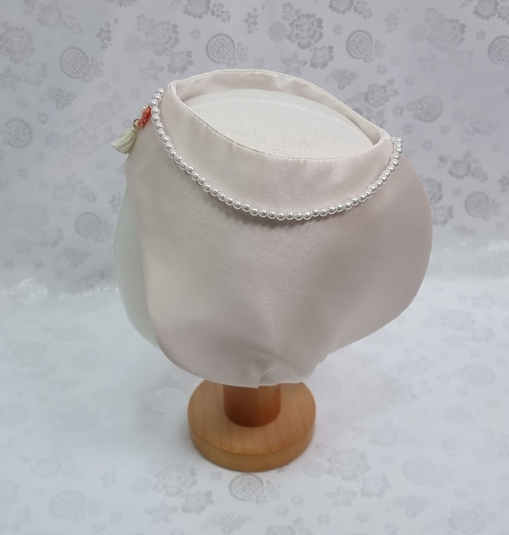 Hanbok Hat for Girl Baby Korea Traditional Hanbok Cap 조바위 Pink Gold Print OS04