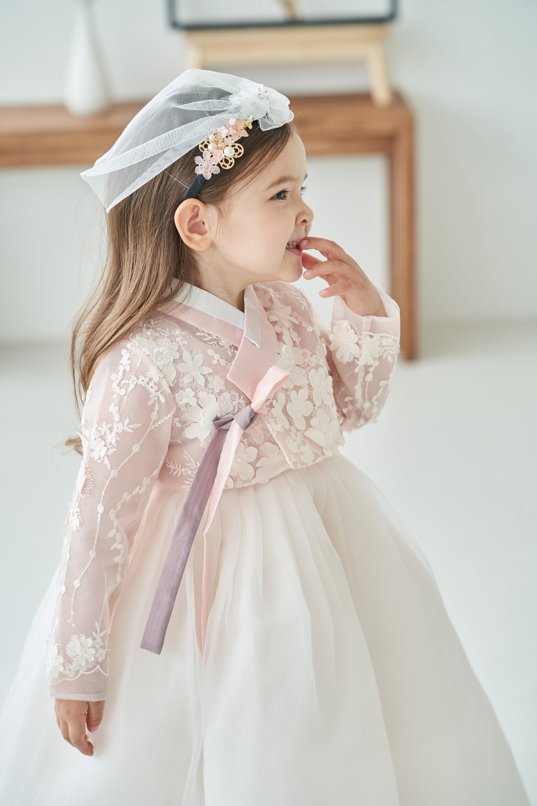 Hanbok Dress Girl Baby Korea Traditional Clothing Set First Birthday Celebration Party Celebration 1–10 Years Fancy Lace Dress OS105