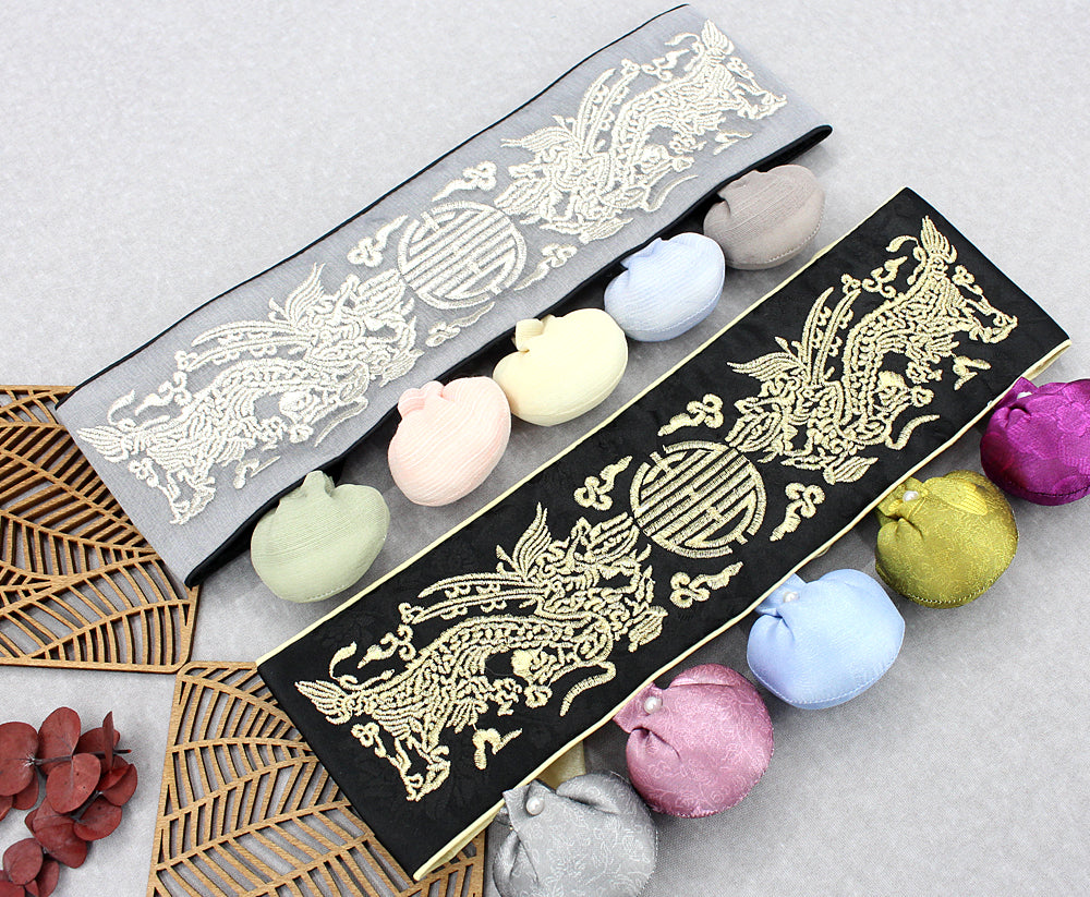 Korean Traditional Baby Boy Girls Hanbok Accessory Embroidery Belt Doltti 돌띠 1st Birthday Party DBE011