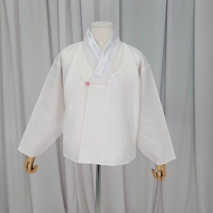 Korean Traditional Man Personal Custom Hanbok White Inner Top Jeogori Wedding Party Ceremony OSM133
