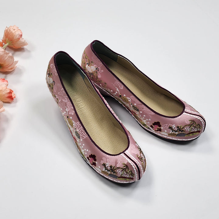 Korean Traditional Hanbok Shoes Socks for Woman Girl Purple&nbsp;Embroidery Footwear Wedding Birthday JTWS104