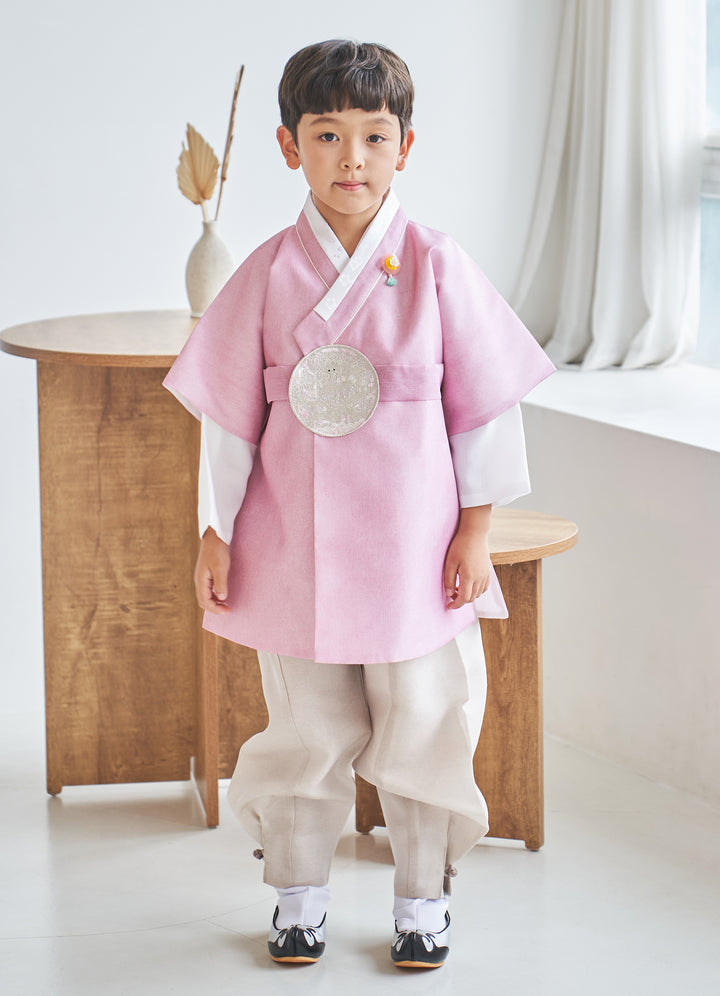 Korean Traditional Boy Baby Hanbok Dol Party Celebration 1-10 Ages Pink OSB132
