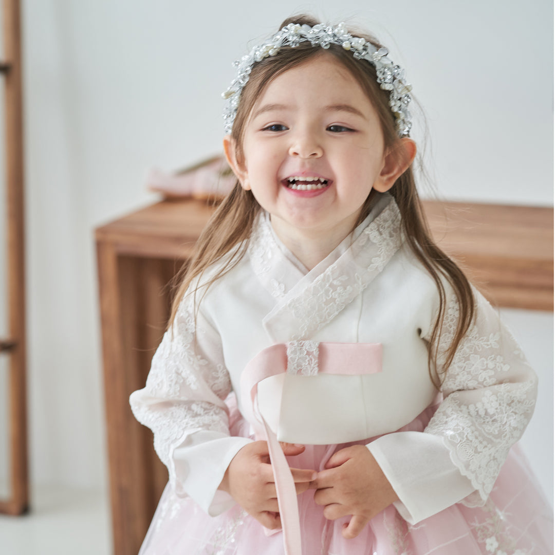 Hanbok Dress Girl Baby Korea Traditional Clothing Set First Birthday Celebration Party Celebration 1–10 Years Fancy Beads Dress OS101