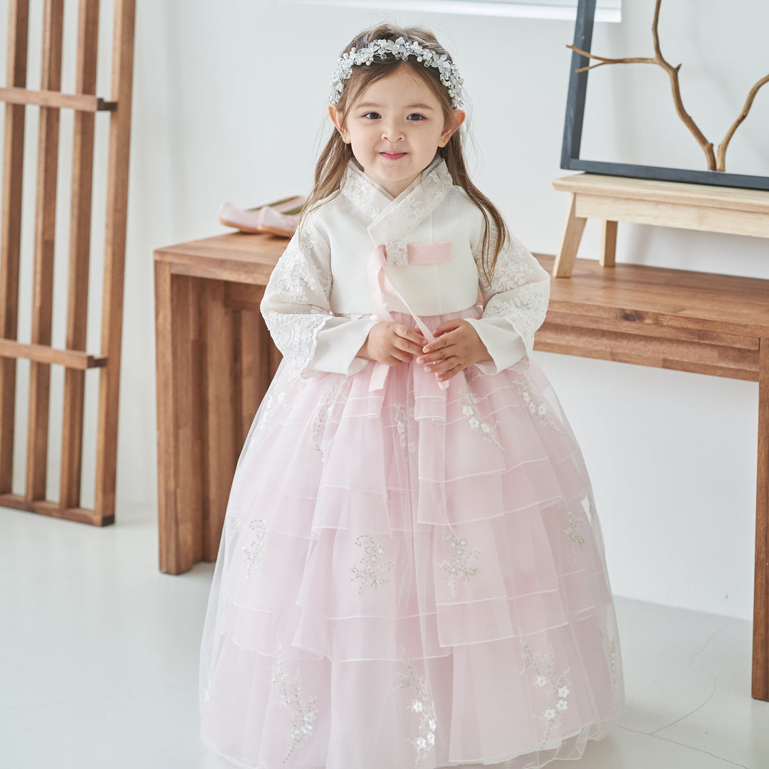 Hanbok Dress Girl Baby Korea Traditional Clothing Set First Birthday Celebration Party Celebration 1–10 Years Fancy Beads Dress OS101