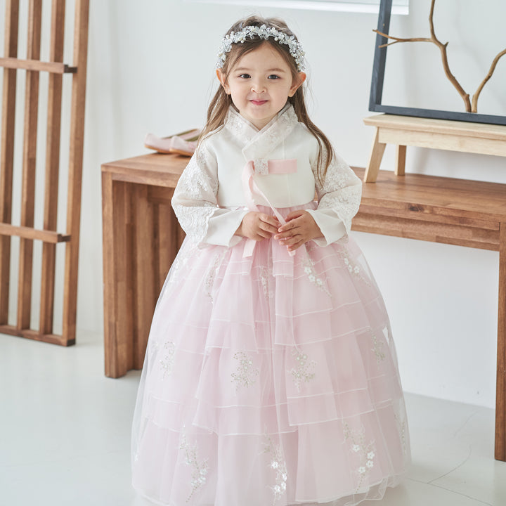 Hanbok Dress Girl Baby Korea Traditional Clothing Set First Birthday Celebration Party Celebration 1–10 Years Fancy Beads Dress OS101