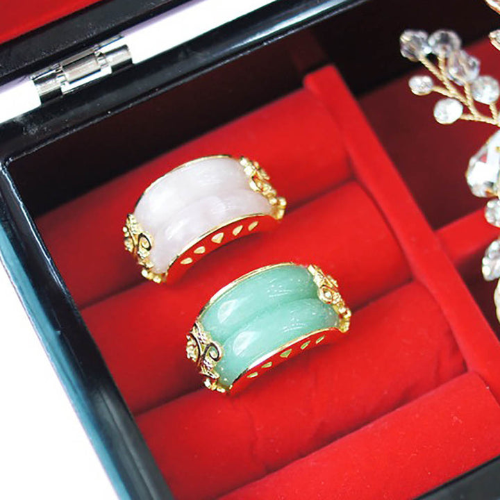 Korean Traditional Jade Ring Hanbok Accessory Item Adjustable Size Gold MR001