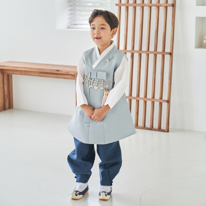 Korean Traditional Boy Baby Hanbok Dol Party Celebration 1-10 Ages Pastel Blue &nbsp;OSB133