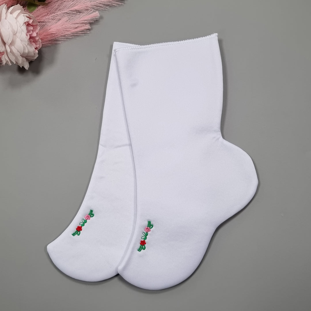 Korean Traditional Hanbok Shoes Socks for Woman Girl Pink Embroidery Footwear Wedding Birthday PU WS116