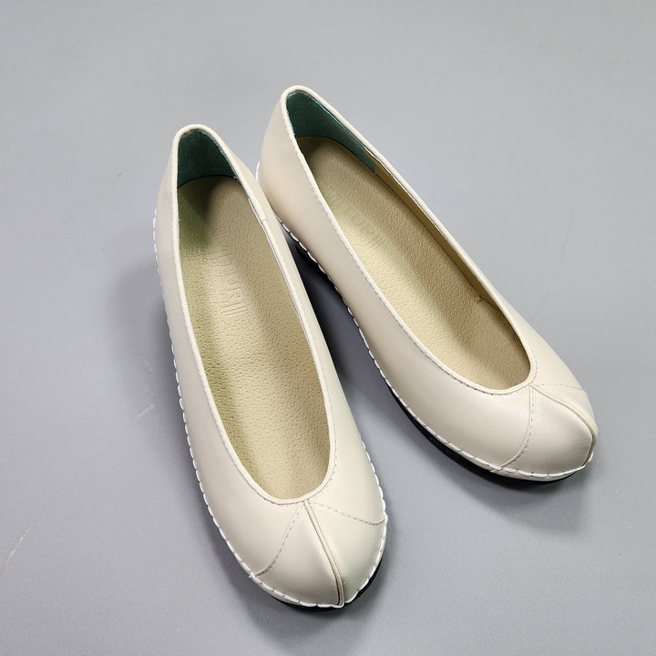 Korean Traditional Hanbok Shoes for Woman Girl pastel Color Beige Footwear Wedding Birthday PU WS101