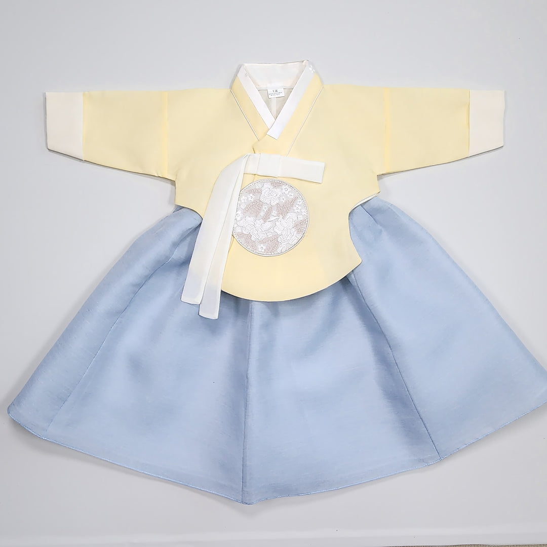 Hanbok Girl Baby Korea Traditional Clothing Set First Birthday Celebration Party 100th Birth Celebration 1–15 years Yellow HG351