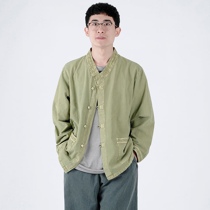 Korean Hanbok Washed Cotton Common Use Man Woman Casual Daily Clothing BTS Long Sleeve Light Green 10042