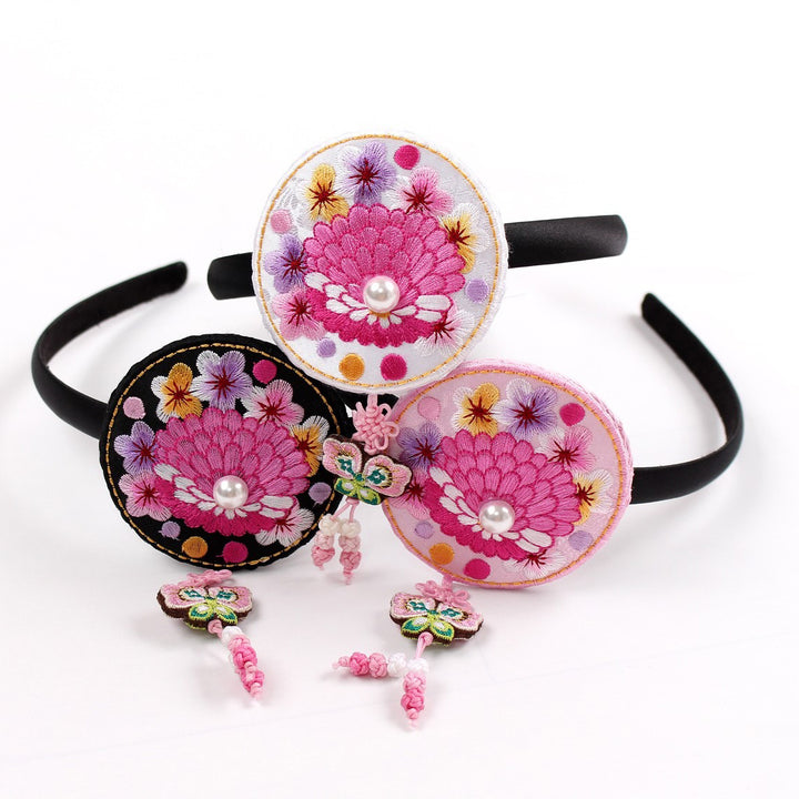 Girl's Hanbok Hair Accessory BASSI band head piece Korea Traditional Flower J104