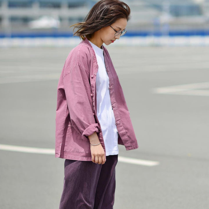 Korean Hanbok Washed Cotton Common Use Man Woman Casual Daily Clothing BTS Long Sleeve Lilac Cocoa 10042