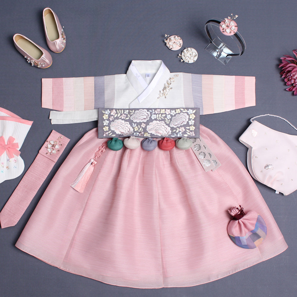 Hanbok Girl Baby Korea Traditional Clothing Saekdong Pastel