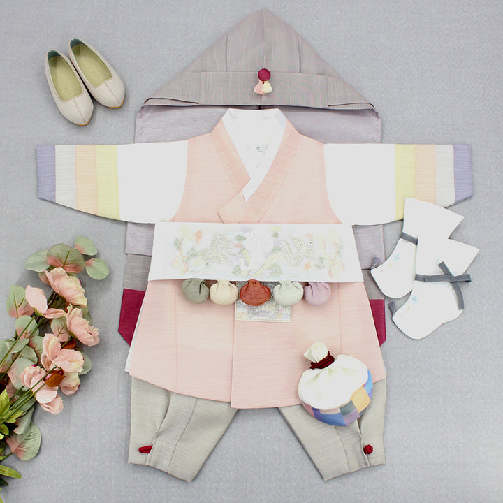 Korean Traditional Boy Baby Hanbok Dol Baikil Party Celebration 100th Days 1st Birthday 1–10 Years Pink DDB127