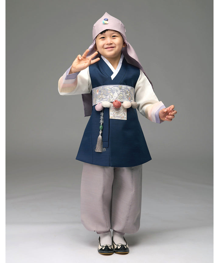 Korean Traditional Boy Baby Hanbok Dol Baikil Party Celebration 100th Days 1st Birthday 1–10 Years Navy DDB126