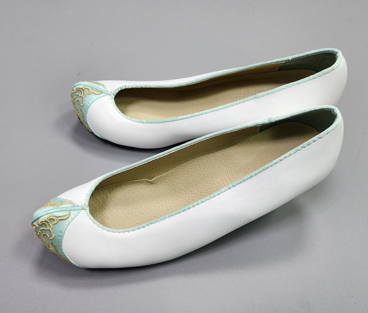 Korean Traditional Hanbok Shoes Socks for Woman Girl pastel Color White Mint Footwear Wedding Birthday PU WS104