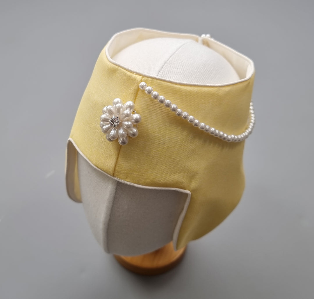 Hanbok Hat for Girl Baby Korea Traditional Hanbok Cap 조바위 Accessory 100th Days Baikil 1–2 Ages Flower HJ017