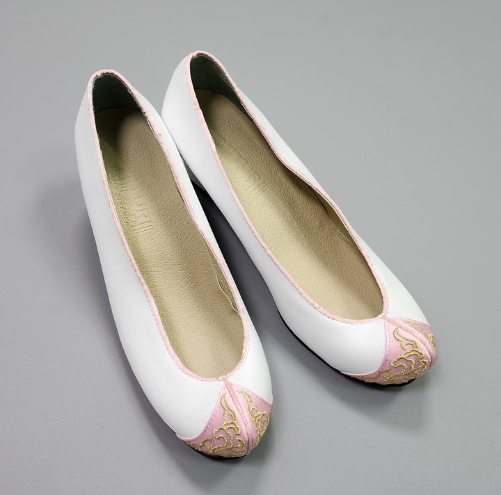 Korean Traditional Hanbok Shoes Socks for Woman Girl pastel Color White Peach Footwear Wedding Birthday PU WS105