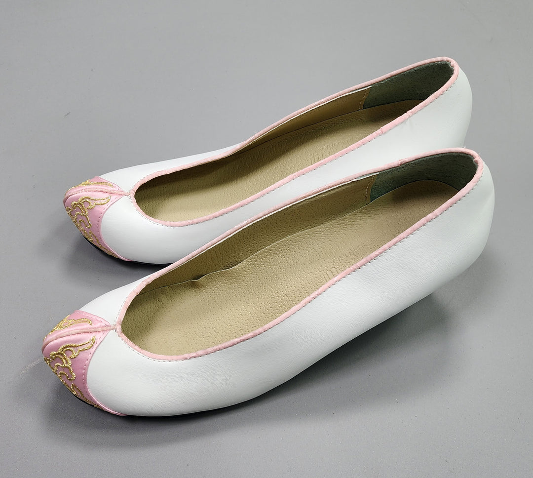 Korean Traditional Hanbok Shoes Socks for Woman Girl pastel Color White Peach Footwear Wedding Birthday PU WS105